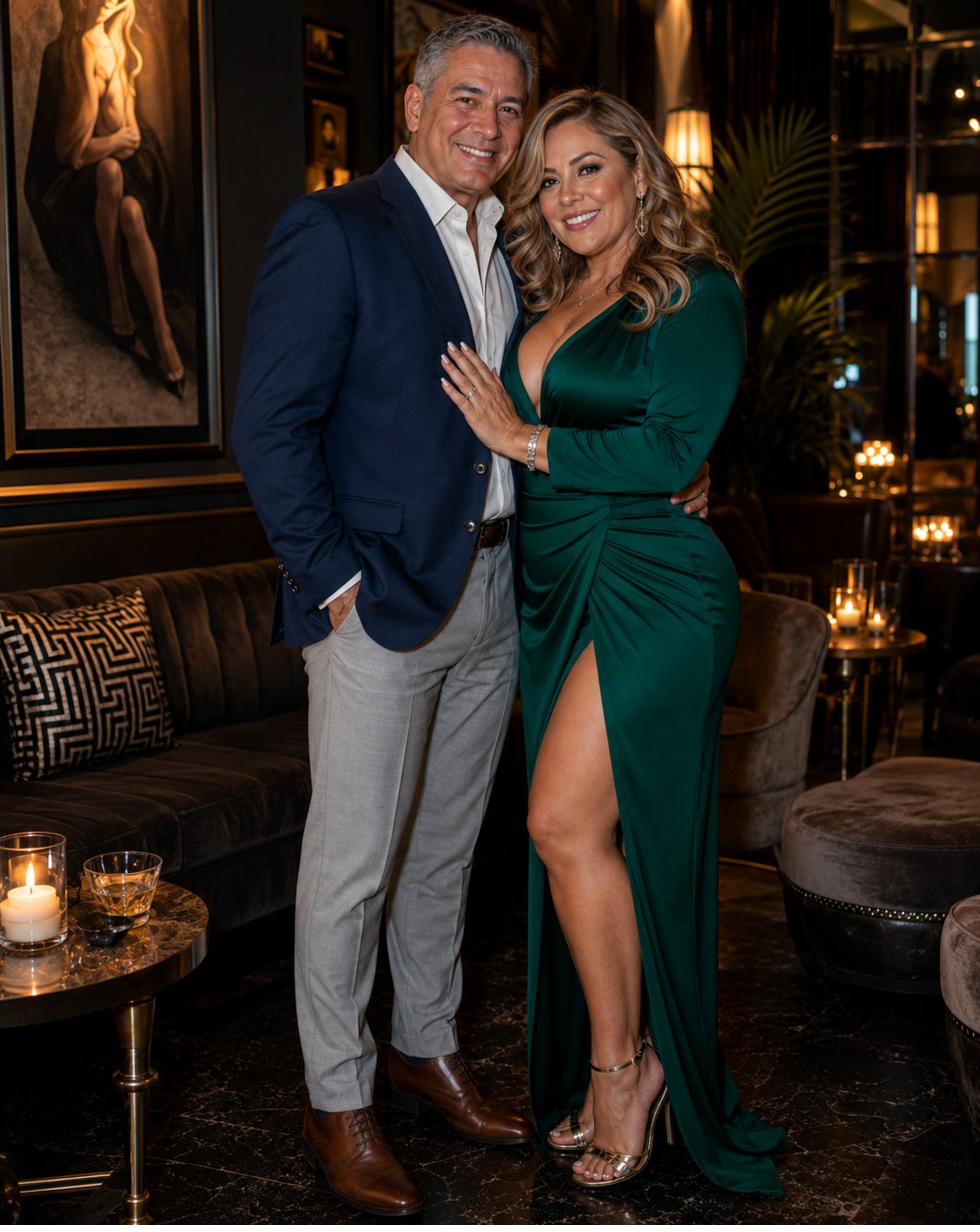 Pareja elegante y enamorada disfrutando una velada de lujo